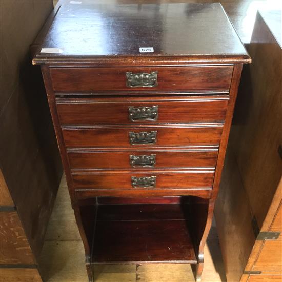 Small oak music chest of drawers